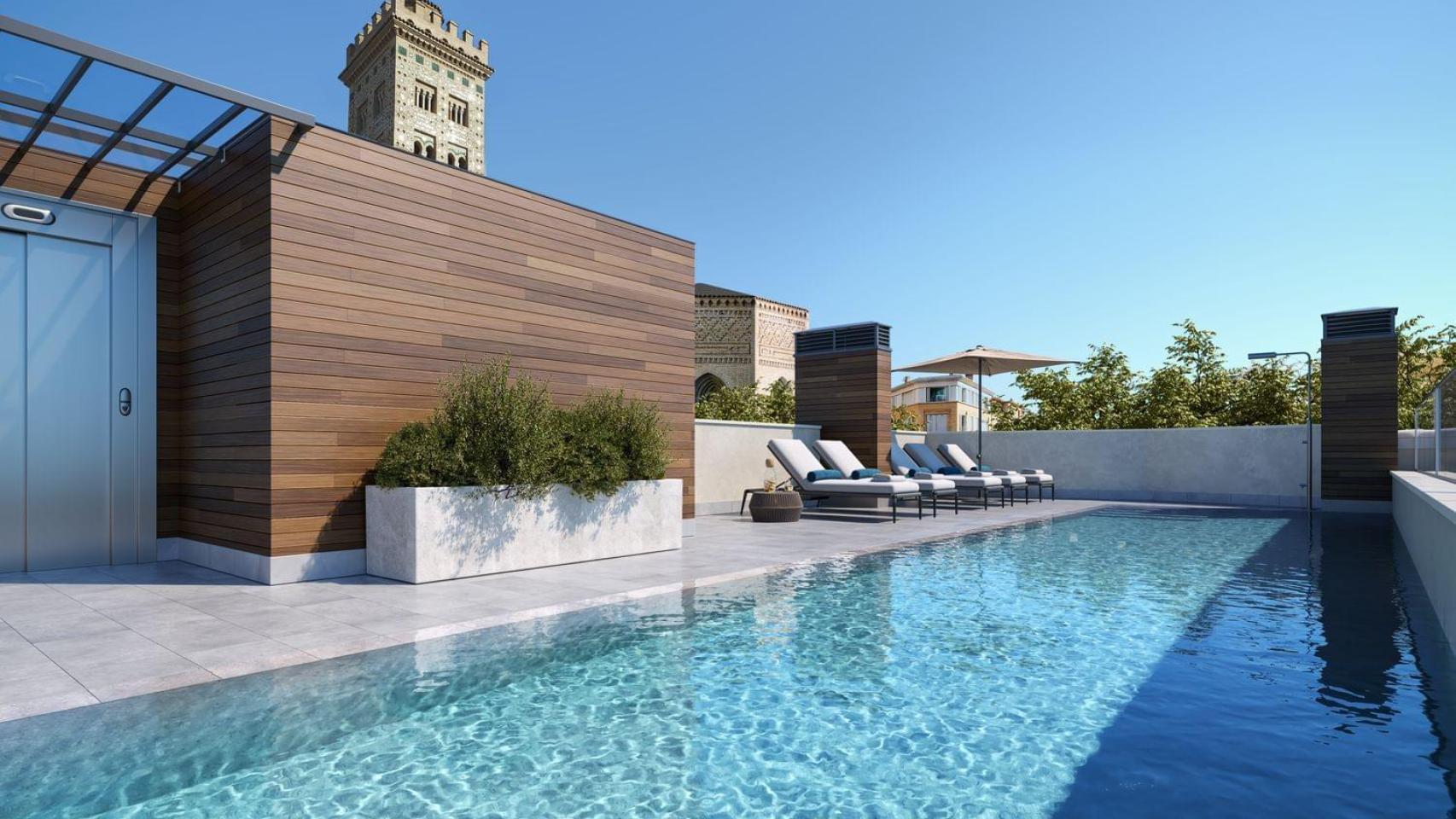 Una nueva promoción con piscina, en Zaragoza.