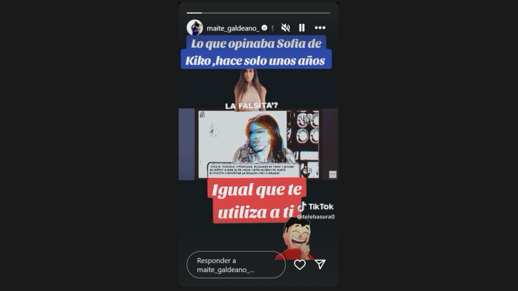 Captura de pantalla del Instagram de Maite.