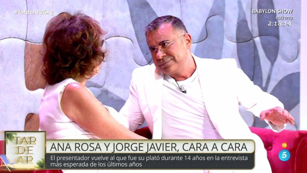 Ana Rosa Quintana y Jorge Javier Vázquez en 'TardeAR'.
