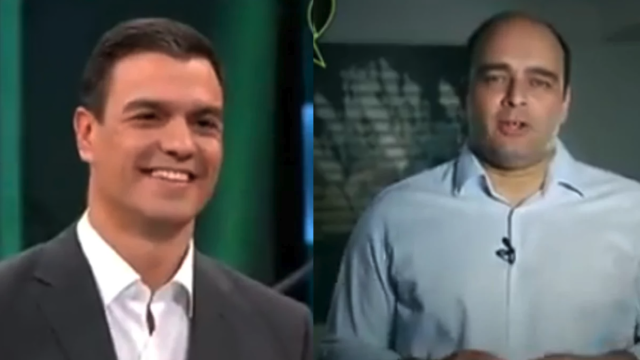 Pedro Sánchez y David Sanza en el programa de televisión LaSexta Noche.