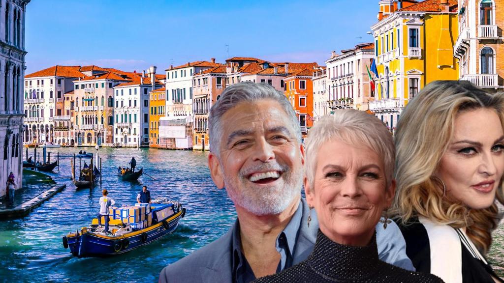 George Clooney, Jamie Lee Curtis y Madonna en un montaje de JALEOS.
