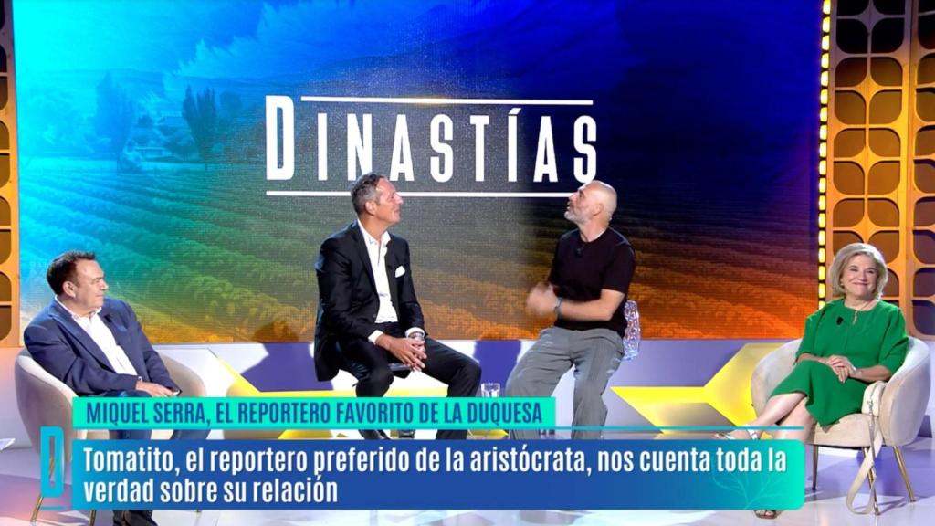 Juan Luis Galiacho, Joaquín Prat, Miquel Serra y Pilar Rahola en 'Dinastías'.