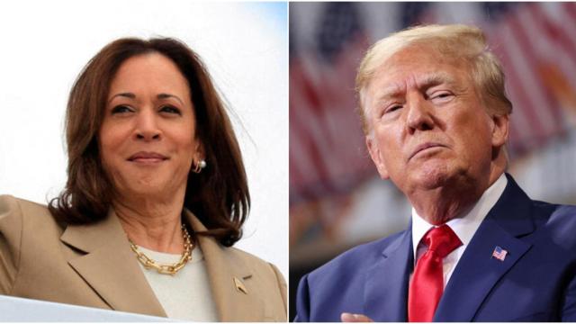 A la izquierda, Kamala Harris. A la derecha, Donald Trump.