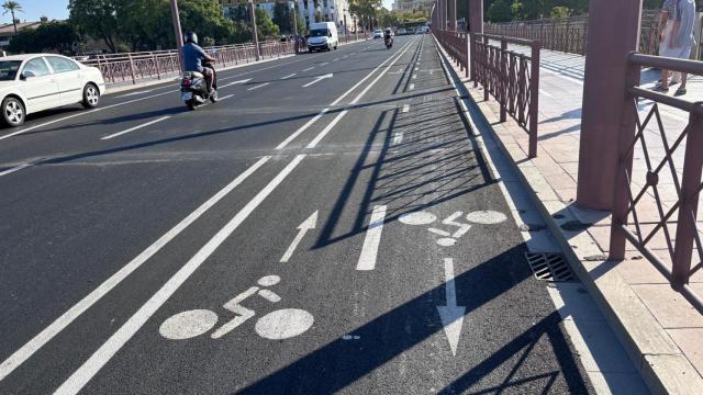 Imagen del nuevo carril bici del puente San Telmo