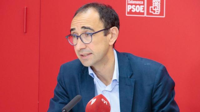 El secretario general del PSOE de Salamanca, David Serrada, esta mañana