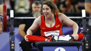 Loida Zabala, durante la final de halterofilia de los Juegos Paralímpicos de París 2024.