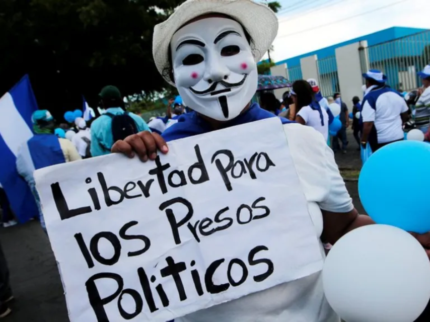 Una manifestación en Nicaragua contra el dictador Daniel Ortega.