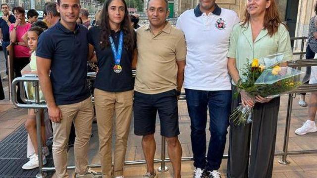 Ana Bailón a su llegada a Zamora tras el Campeonato del Mundo de Naciones