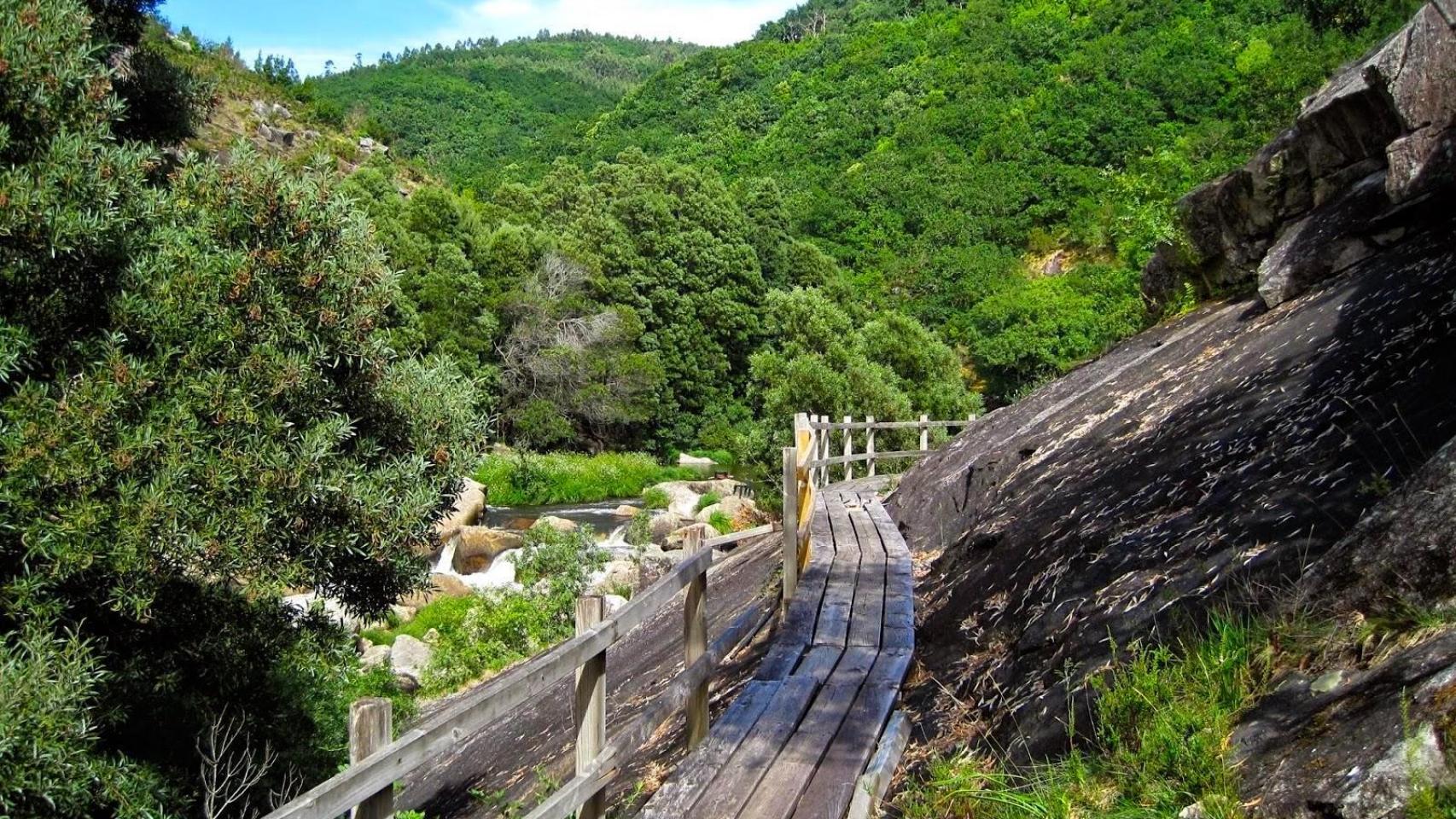 Sendero del río Tambre en Noia.