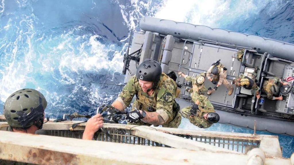A formation of the Navy Seals, an elite brigade of the US Army.
