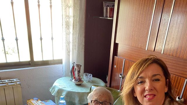Modesta Duque, el día de su 107 cumpleaños el pasado mes de febrero