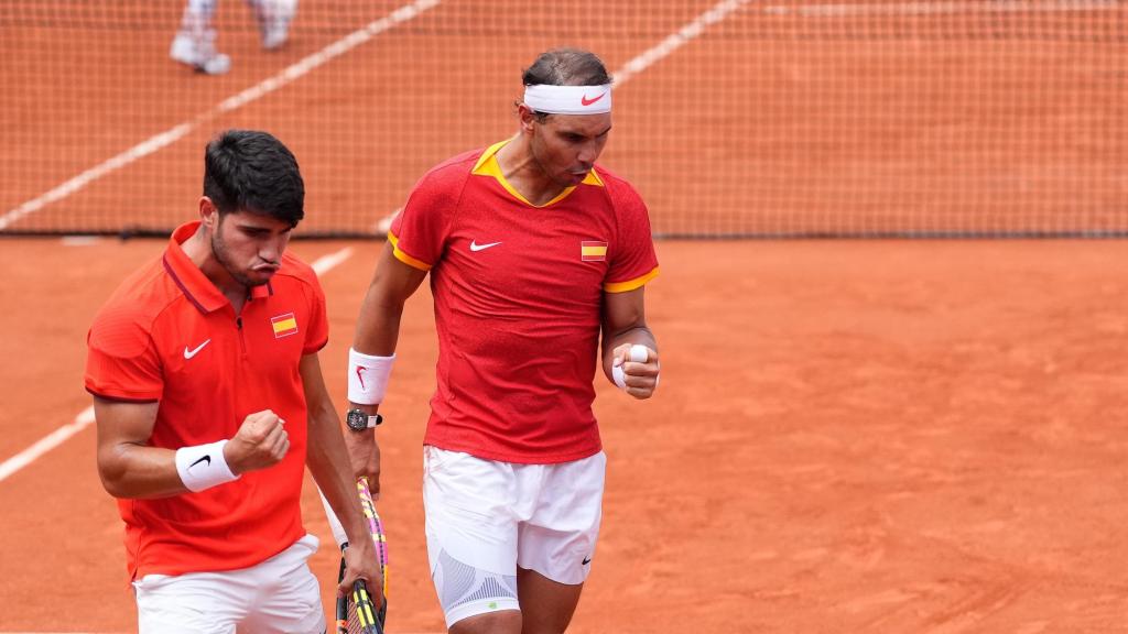 Carlos Alcaraz y Rafa Nadal en los Juegos Olímpicos de París