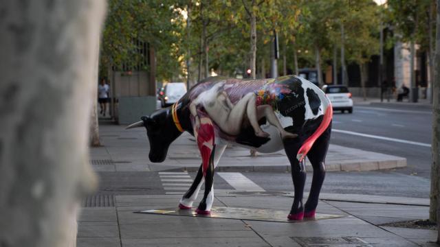 Una de las vacas de Madrid Cow Gallery.