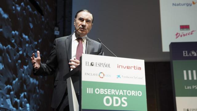Pedro J. Ramírez, presidente ejecutivo y director de EL ESPAÑOL, durante su intervención en el II Observatorio ODS.