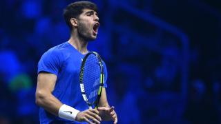 Carlos Alcaraz, durante la disputa de la Laver Cup.