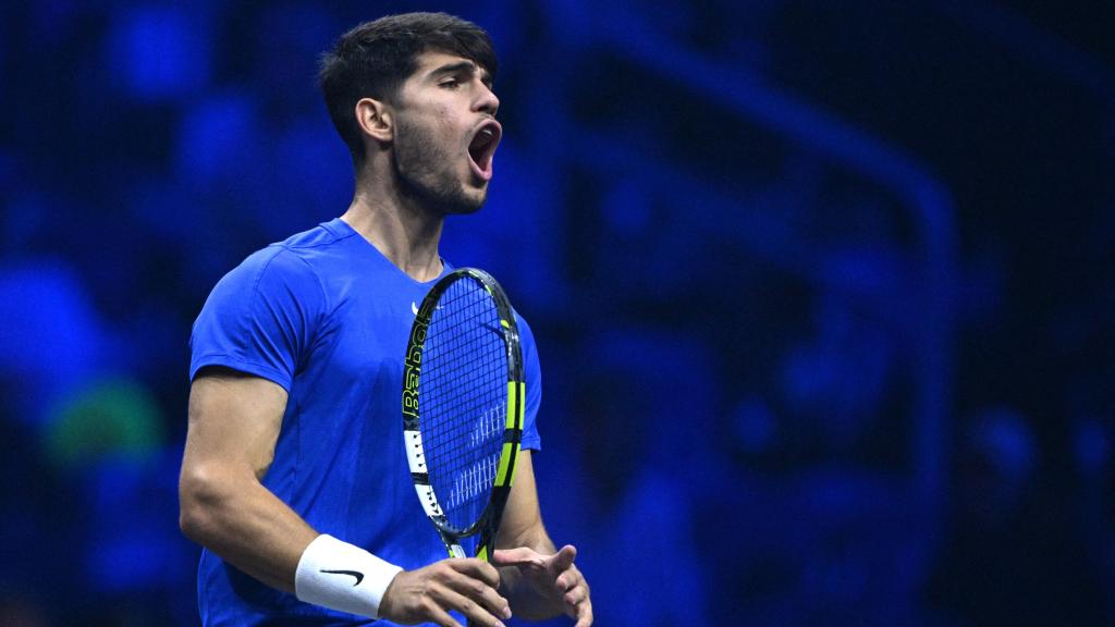 Carlos Alcaraz, durante la disputa de la Laver Cup.