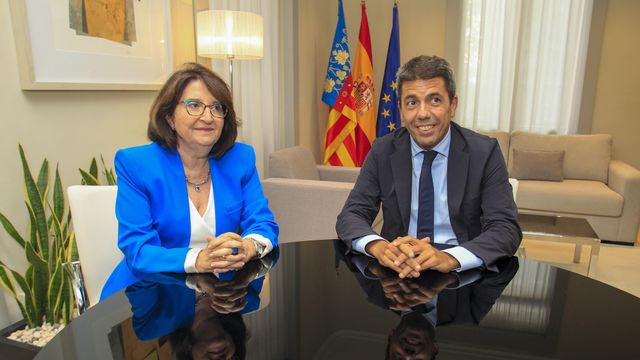 Amparo Navarro y Carlos Mazón, en la reunión de este lunes en Alicante.