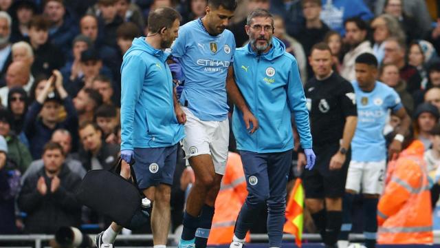 Rodri Hernández, tras romperse el ligamento cruzado con el Manchester City