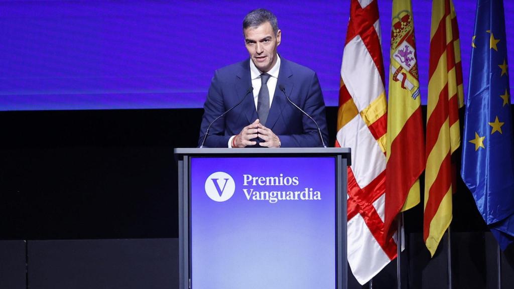 Pedro Sánchez durante una entrega de premios.