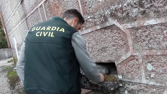 La granada de mano con carga explosiva interceptada en una casa de O Irixo (Ourense).