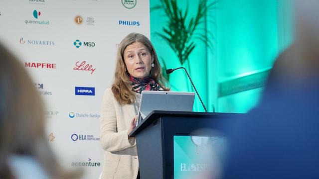 María Jesús Lamas, directora de la Agencia Española de Medicamentos y Productos Sanitarios (AEMPS), durante su intervención en la apertura de la  tercera jornada del V Observatorio de la Sanidad 'España, como líder de una política sanitaria europea'.