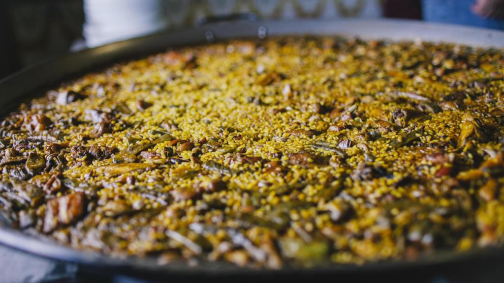 Una paella valenciana.