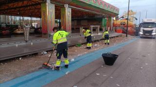 Limpieza del recinto ferial Valdespartera, Zaragoza.