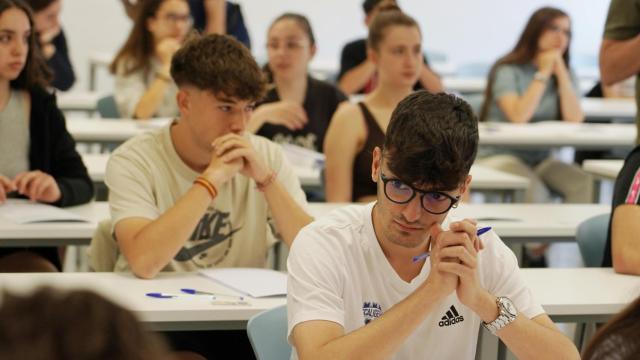 Imagen de un examen de la última EBAU en Valladolid