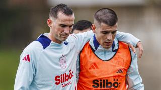 Fabián Ruiz y Álvaro Morata, en un entrenamiento de la Selección