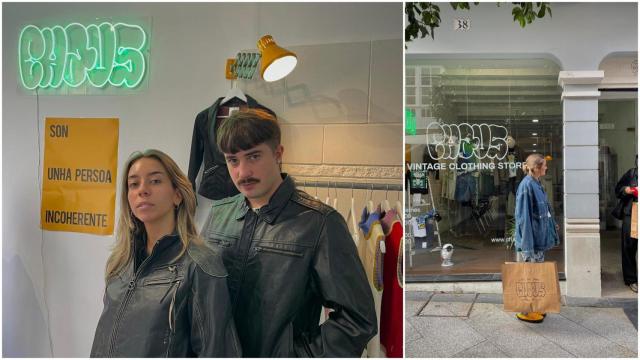 Candela y Iago, en su tienda Chavs Clothing de Calle Dolores 38