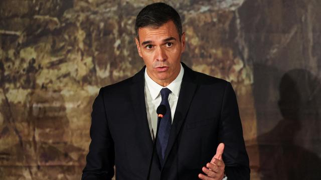 El presidente del Gobierno, Pedro Sánchez, este viernes en Chipre tras la cumbre de los países mediterráneos.