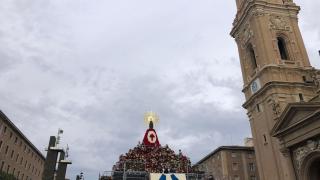 El manto de la Virgen, esta mañana.