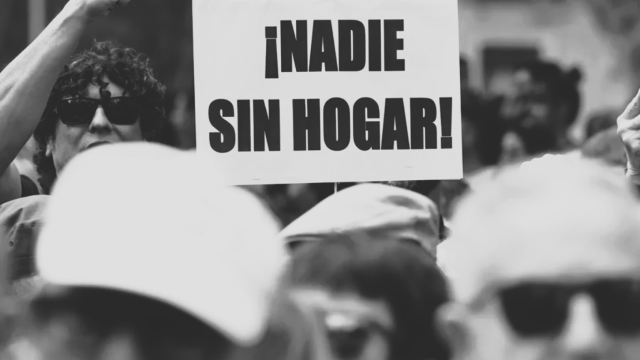 Manifestación por el derecho a la vivienda, este domingo en Madrid.