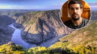 Un fotomontaje de la Ribeira Sacra y Mario Casas.