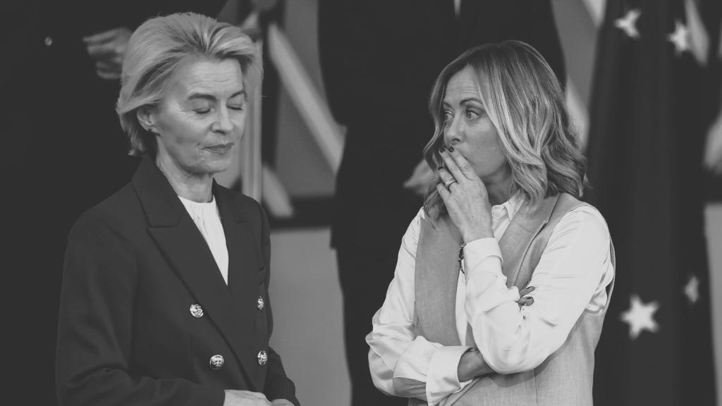 Giorgia Meloni junto a Ursula von der Leyen, este miércoles en Bruselas.