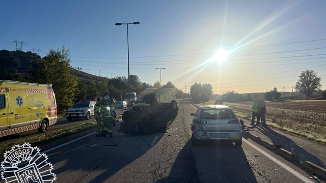 Imagen del accidente en Burgos