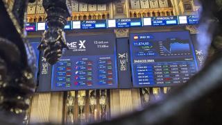 Interior del Palacio de la Bolsa de Madrid.