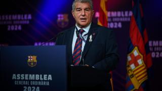 Joan Laporta, en la Asamblea General Ordinaria del FC Barcelona