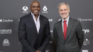 Carl Lewis, en la presentación de Atresmedia.