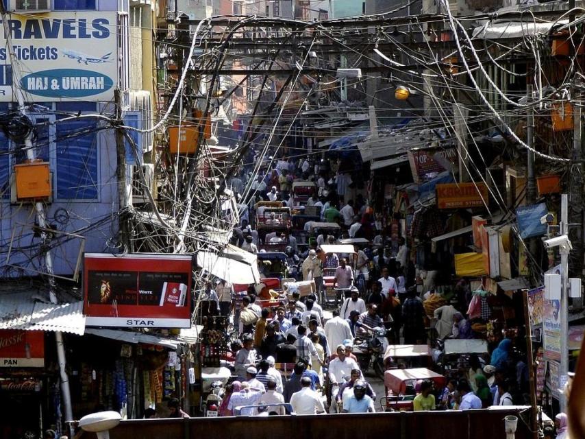 Una calles de Nueva Delhi.