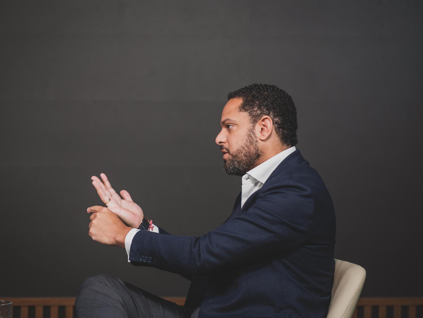 Ignacio Garriga, secretario general de Vox, durante su entrevista con EL ESPAÑOL.