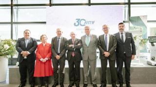 El alcalde de Boecillo, Raúl Gómez; el rector de la Universidad de Valladolid, Antonio Largo; el fundador y director general de Cartif, José Ramón Perán; el presidente del Tribunal Superior de Justicia de Castilla y León, José Luis Concepción; y el subdirector general de la entidad, Sergio Sanz