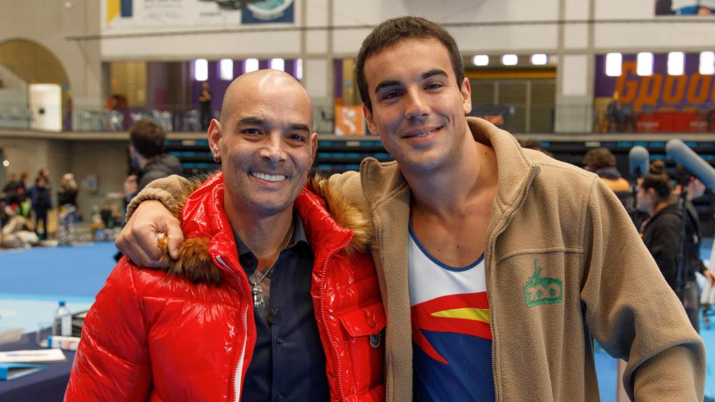 Gervasio Deferr y Óscar Casas en el rodaje de 'El gran salto'.