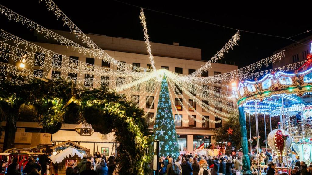 La plaza del Pilar en Navidad.