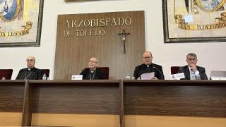Rueda de prensa en el Arzobispado de Toledo.