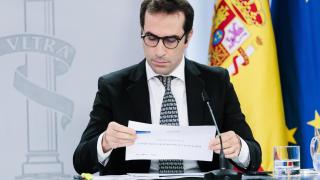 El ministro de Economía, Comercio y Empresa, Carlos Cuerpo, durante una rueda de prensa posterior a la reunión del Consejo de Ministros.