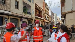 El equipo de Cruz Roja Aragón en Valencia