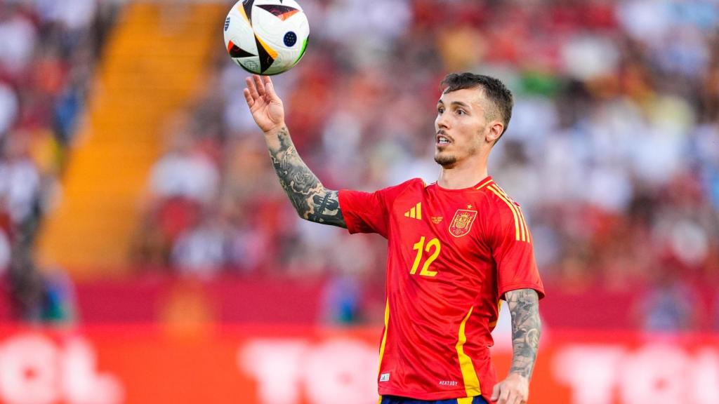 Alejandro Grimaldo durante el partido amistoso entre España y Andorra en Badajoz