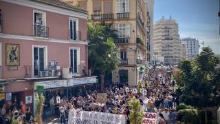 La concentración por una vivienda diga 9N en Málaga.