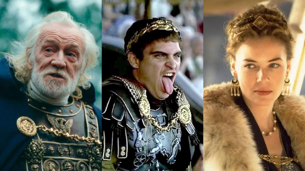 Marco Aurelio, Cómodo y Lucila en 'Gladiator'